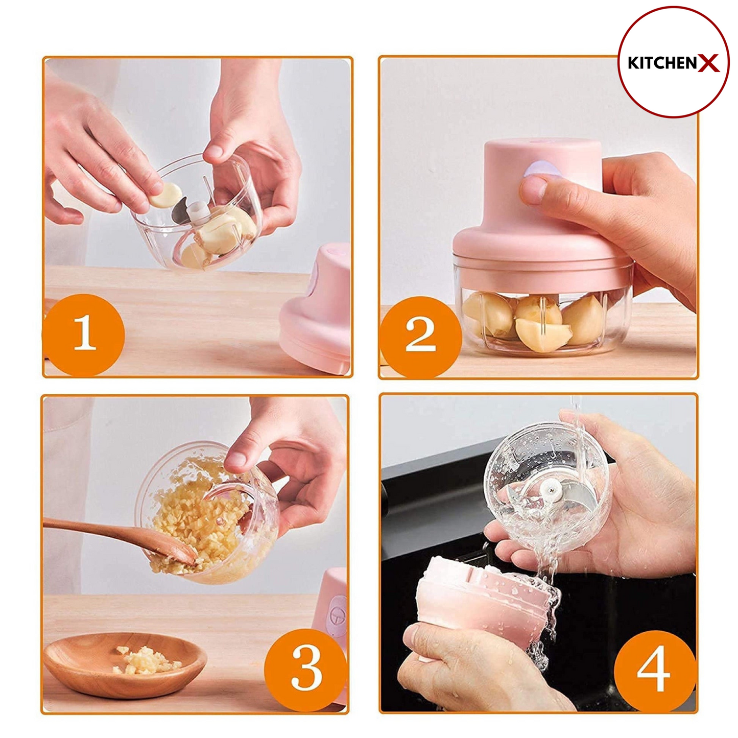 Rechargeable Electric Double Bowl Food Chopper (100 & 250ML)