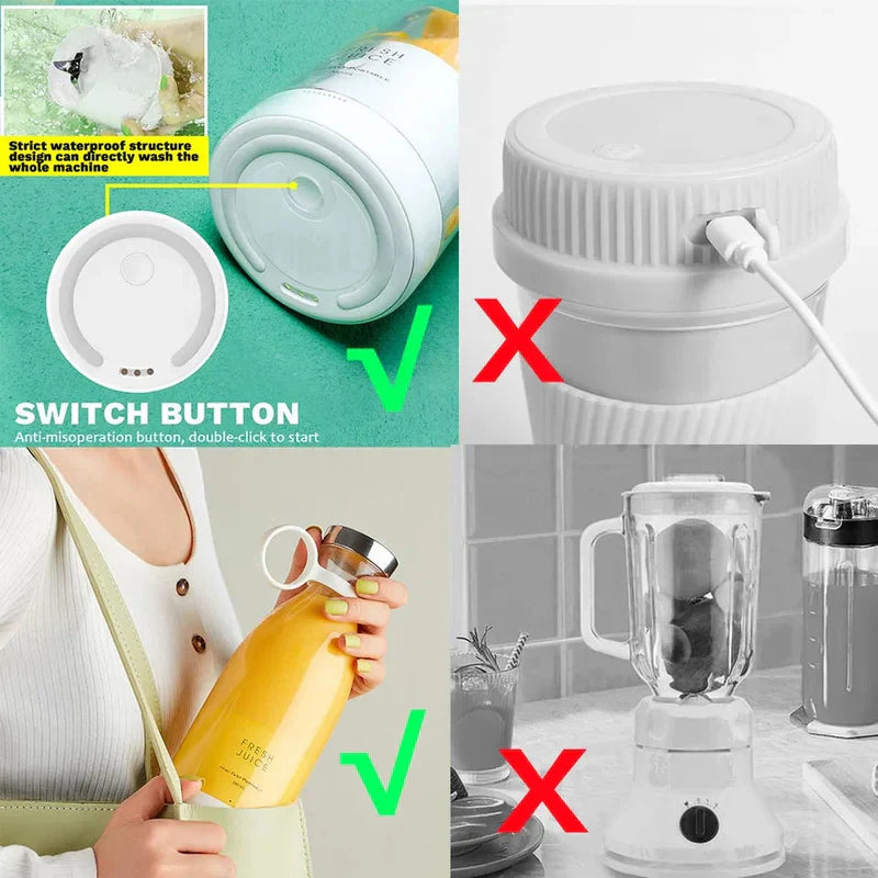 Juicer Blender 4 Blades Rechargeable