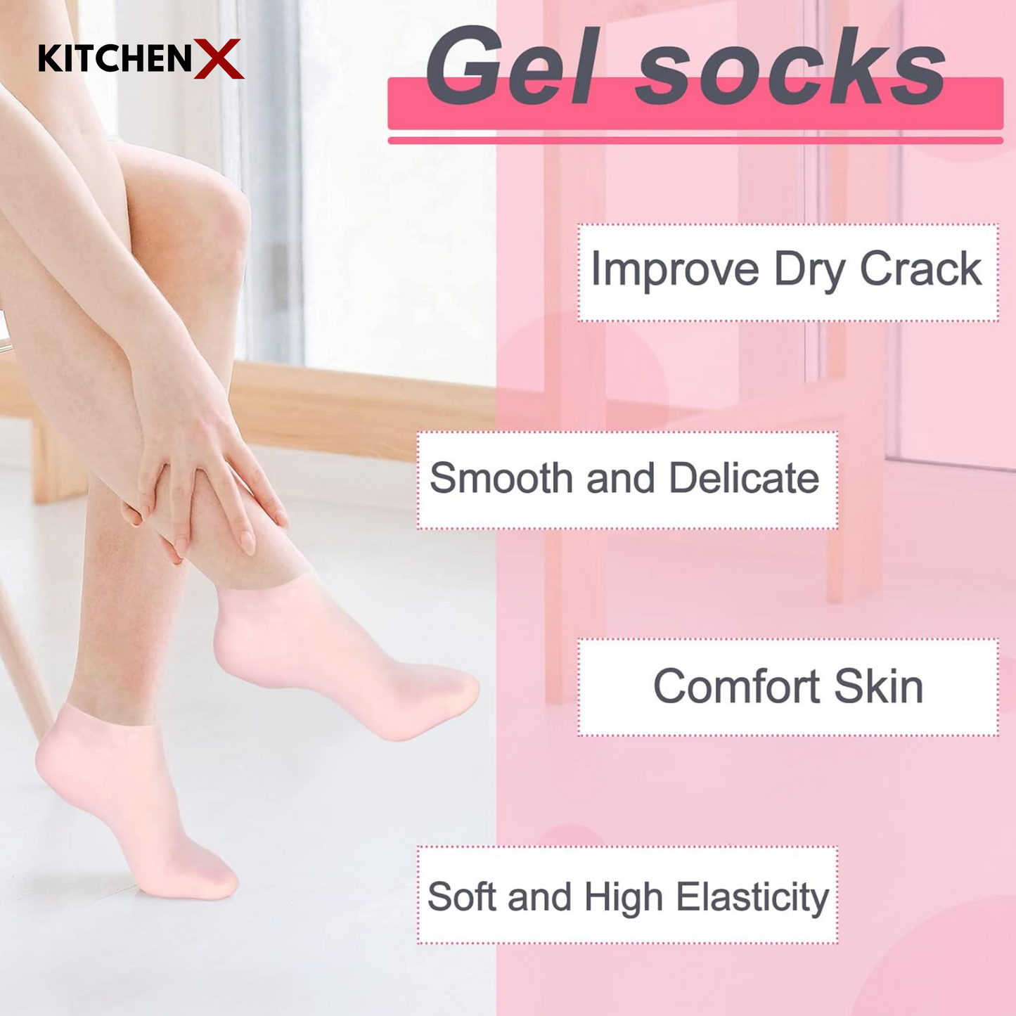 High Quality Silicone Moisturising Gel Socks