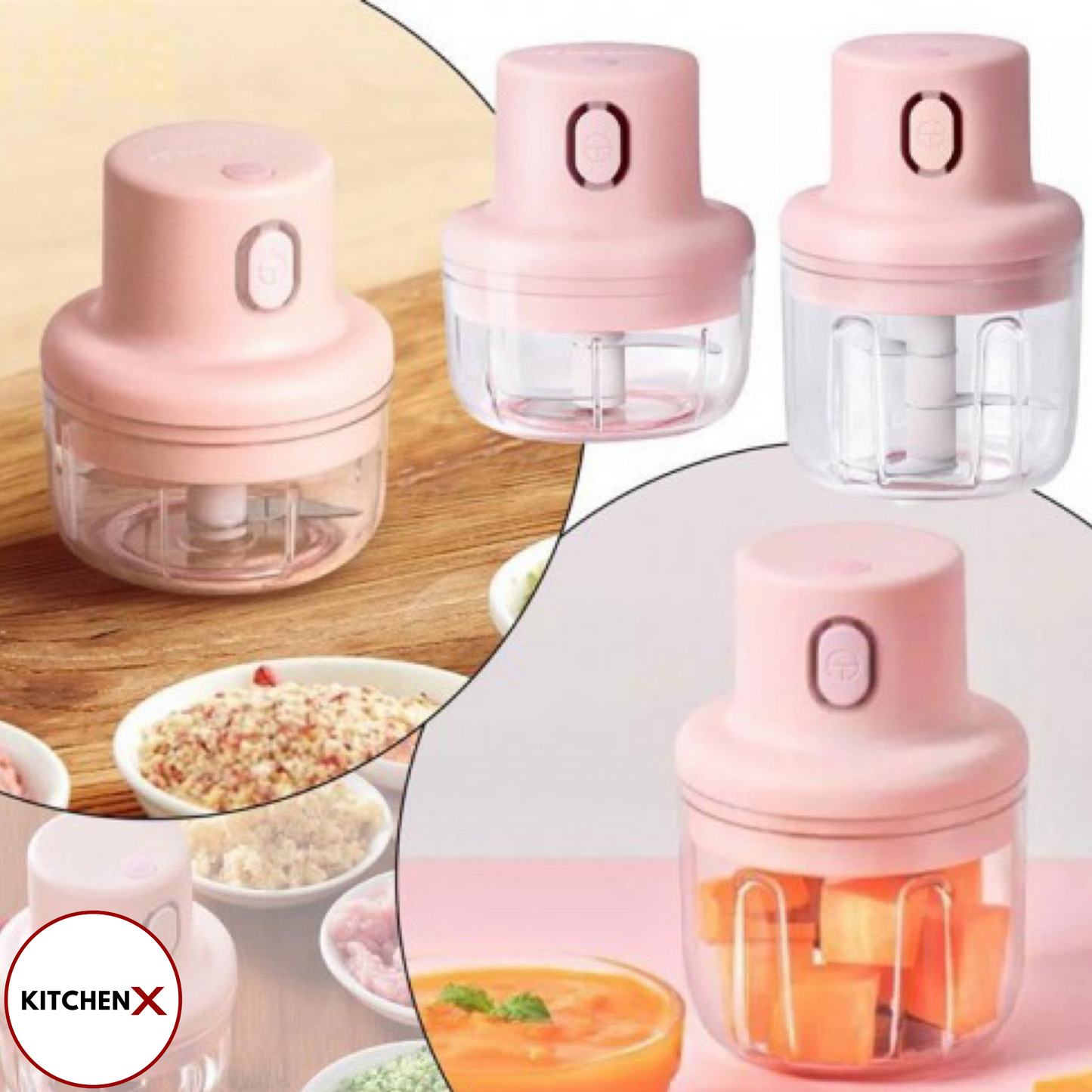 Rechargeable Electric Double Bowl Food Chopper (100 & 250ML)