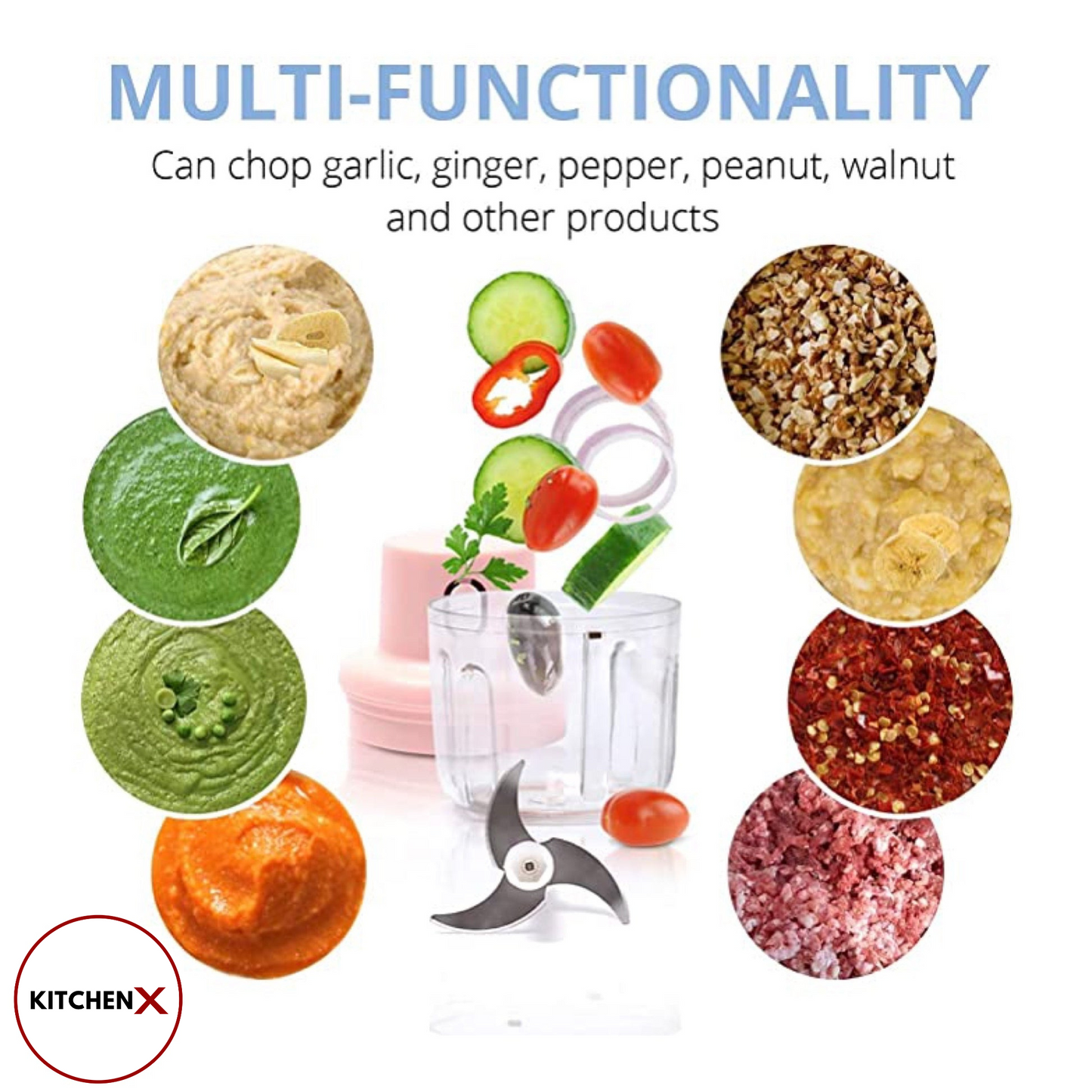 Rechargeable Electric Double Bowl Food Chopper (100 & 250ML)