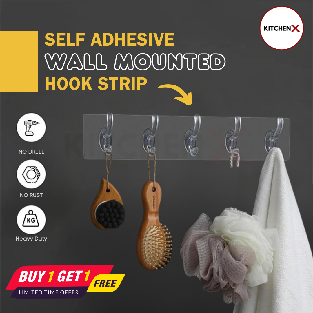 Self Adhesive Wall Mounted Hooks Strip