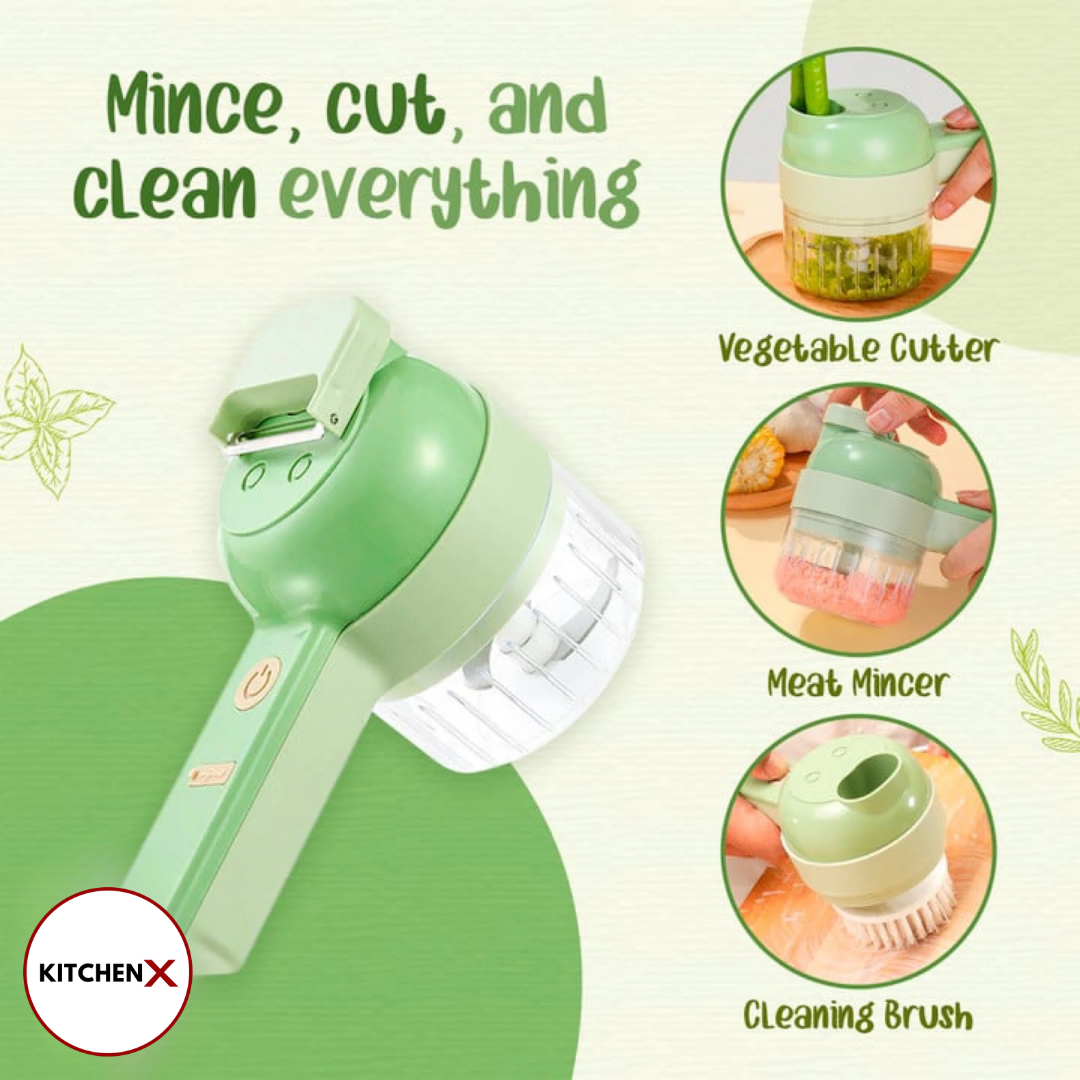4 in 1 Handheld Electric Vegetable Cutter (IMPORTED)