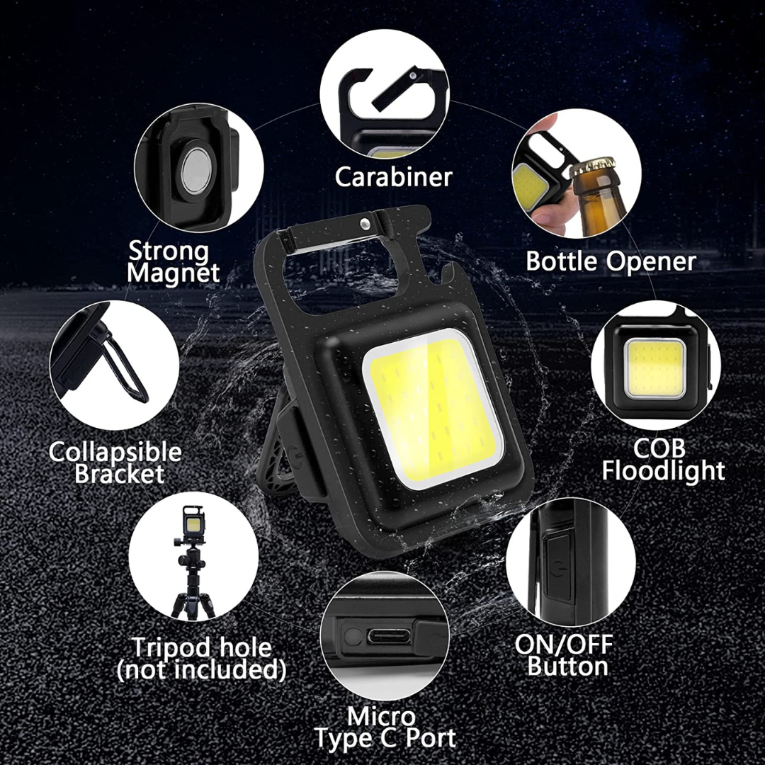 Multifunctional Keychain Rechargeable LED Light - (IMPORTED)