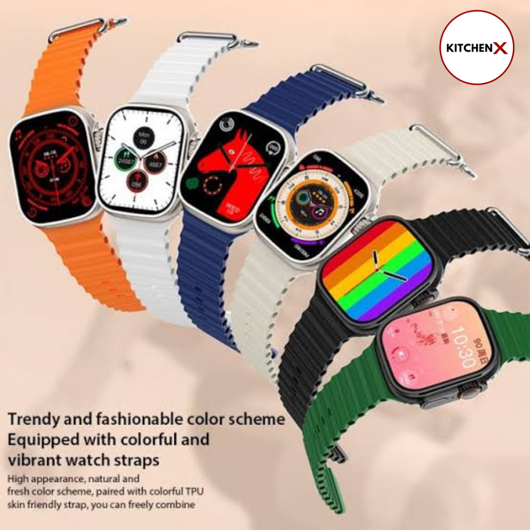 I20 Ultra Watch Max Suit Smart Watch + Earbuds (10 in 1 Set)